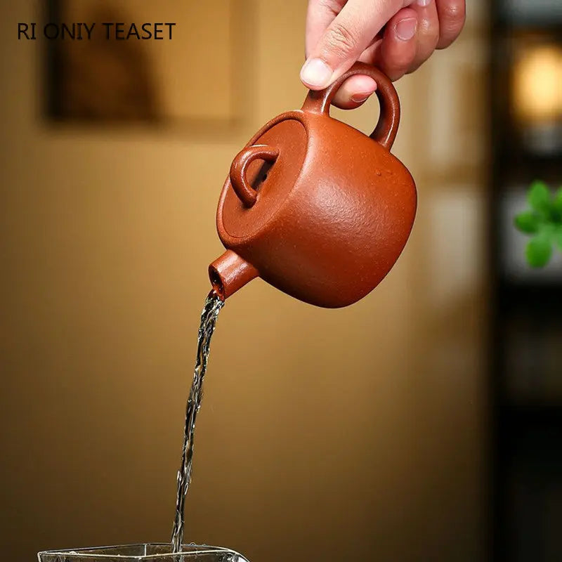 200ml Chinese Yixing Purple Clay Teapots Beauty Kettle Famous Artists Handmade Raw Ore Zhu Mud Tea Pot Zisha Tea Set Teaware