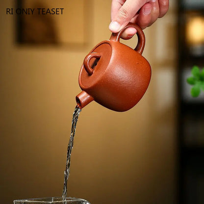 200ml Chinese Yixing Purple Clay Teapots Beauty Kettle Famous Artists Handmade Raw Ore Zhu Mud Tea Pot Zisha Tea Set Teaware