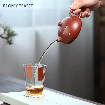 200ml Chinese Yixing Purple Clay Teapots Famous Artists Handmade Tea Pot Raw Ore Dahongpao Beauty Kettle Authentic Zisha Tea Set