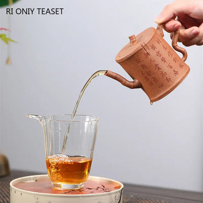 200ml Chinese Yixing Purple Clay Teapots Famous Handmade Bamboo Joint Shape Tea Pot Raw Ore Beauty Kettle High-end Zisha Tea Set