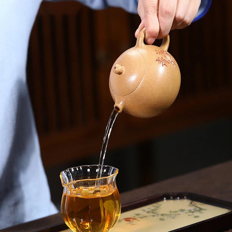 200ml Chinese Yixing Purple Clay Teapots Handmade Xi Shi Tea Pot Raw Ore Section Mud Kettle High-end Zisha Tea Set Collection