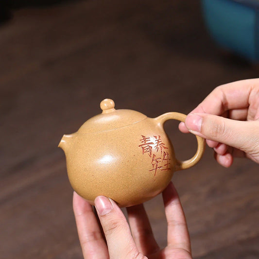 200ml Chinese Yixing Purple Clay Teapots Handmade Xi Shi Tea Pot Raw Ore Section Mud Kettle High-end Zisha Tea Set Collection