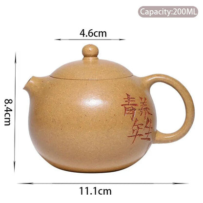 200ml Chinese Yixing Purple Clay Teapots Handmade Xi Shi Tea Pot Raw Ore Section Mud Kettle High-end Zisha Tea Set Collection