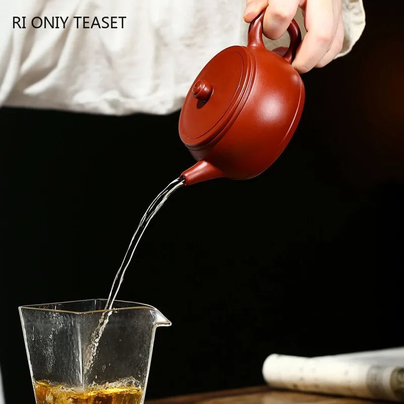 200ml Chinese Yixing Purple Clay Teapots Household Beauty Kettle Famous Artists Handmade Tea Pot Raw Ore Dahongpao Zisha Tea Set