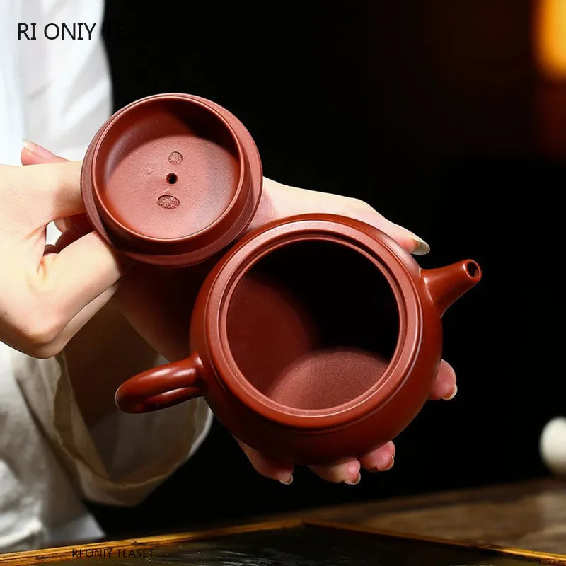 200ml Chinese Yixing Purple Clay Teapots Household Beauty Kettle Famous Artists Handmade Tea Pot Raw Ore Dahongpao Zisha Tea Set