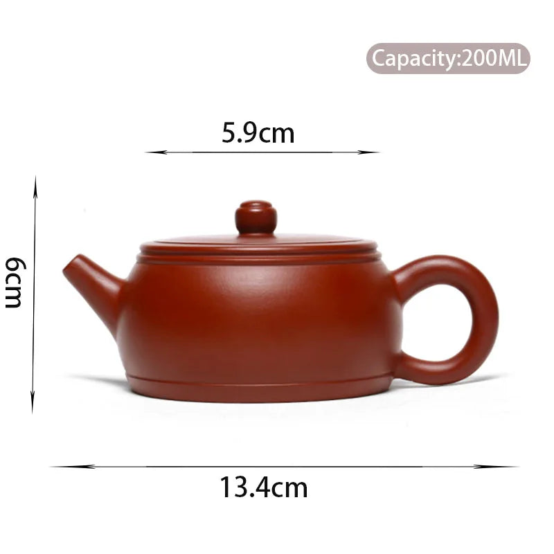 200ml Chinese Yixing Purple Clay Teapots Household Beauty Kettle Famous Artists Handmade Tea Pot Raw Ore Dahongpao Zisha Tea Set