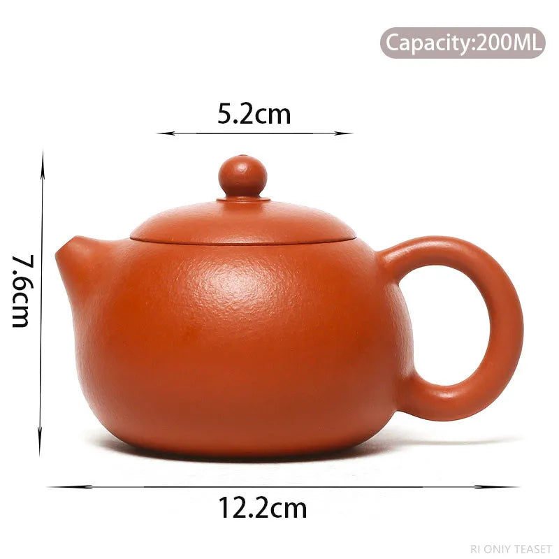 200ml Chinese Yixing Purple Clay Teapots Teaware Master Handmade Xishi Tea Pot Raw Ore Zhu Mud Beauty Kettle Zisha Tea Set