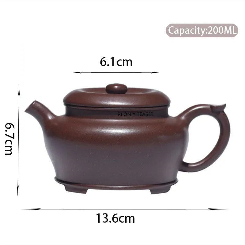 200ml Chinese Yixing Raw Ore Purple Clay Teapots Beauty Kettle Famous Handmade Tea Pot Authentic Zisha Tea Set Accessories