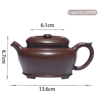 200ml Chinese Yixing Raw Ore Purple Clay Teapots Beauty Kettle Famous Handmade Tea Pot Authentic Zisha Tea Set Accessories