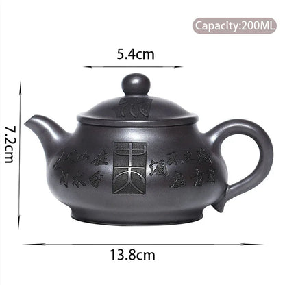 200ml Chinese Yixing Raw Ore Purple Clay Teapots Famous Artists Handmade Tea Pot Kettle Authentic Zisha Tea Set Teaware