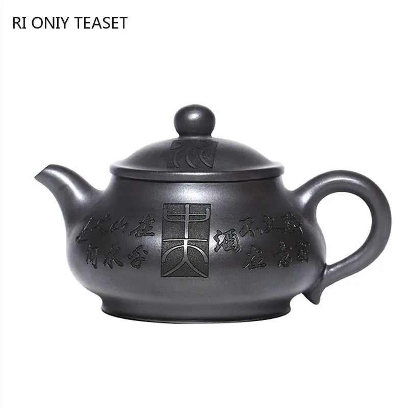 200ml Chinese Yixing Raw Ore Purple Clay Teapots Famous Artists Handmade Tea Pot Kettle Authentic Zisha Tea Set Teaware