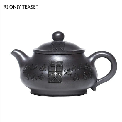 200ml Chinese Yixing Raw Ore Purple Clay Teapots Famous Artists Handmade Tea Pot Kettle Authentic Zisha Tea Set Teaware