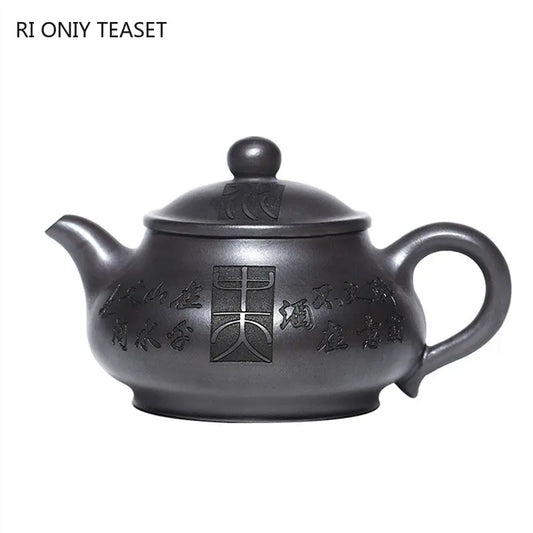 200ml Chinese Yixing Raw Ore Purple Clay Teapots Famous Artists Handmade Tea Pot Kettle Authentic Zisha Tea Set Teaware