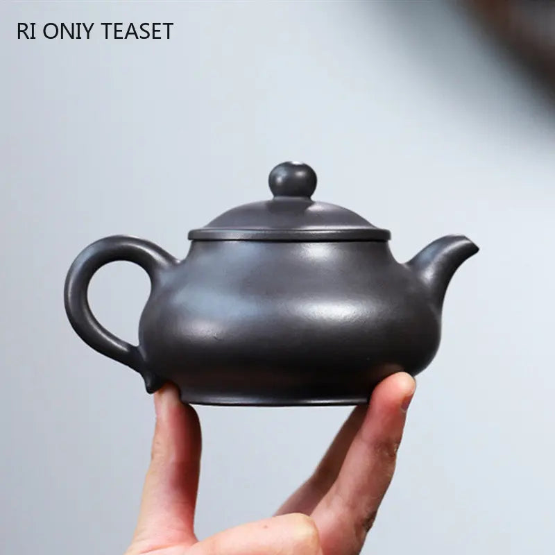 200ml Chinese Yixing Raw Ore Purple Clay Teapots Famous Artists Handmade Tea Pot Kettle Authentic Zisha Tea Set Teaware