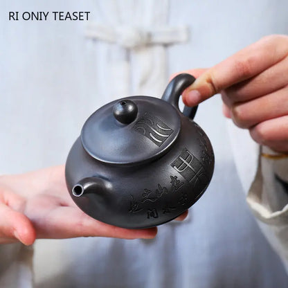 200ml Chinese Yixing Raw Ore Purple Clay Teapots Famous Artists Handmade Tea Pot Kettle Authentic Zisha Tea Set Teaware