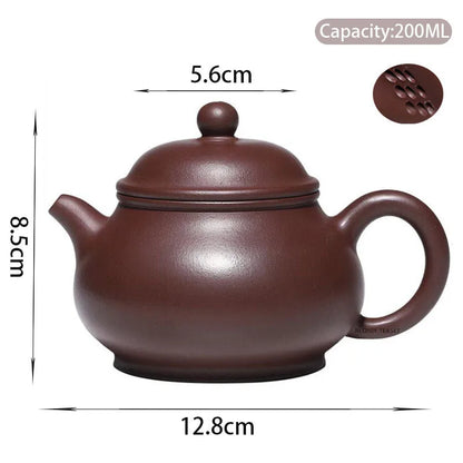 200ml Chinese Yixing Raw Ore Purple Clay Teapots Handmade Tea Pot Kettle High-end Zisha Tea Set Collection Teaware Gifts