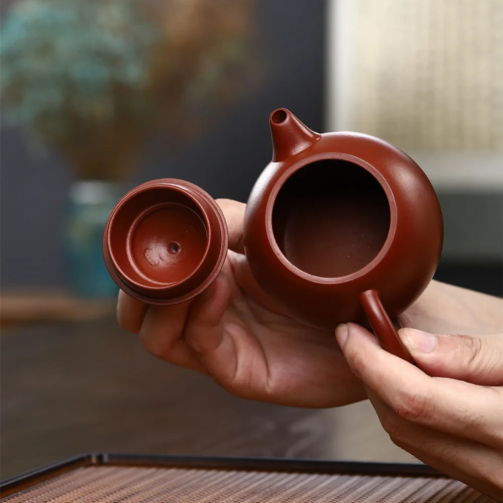200ml Chinese Yixing Zisha Purple Clay Handmade Longxuesha Ni Dragon Egg Teapot