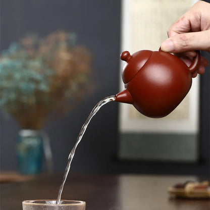 200ml Chinese Yixing Zisha Purple Clay Handmade Longxuesha Ni Dragon Egg Teapot