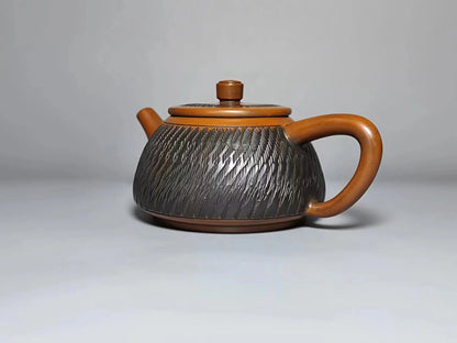 200ml Handmade Master Jumping Knife Carving Shipiao filling Tea Pot(Not Yixing Zisha) Kung Fu Tea Set Drinkware Tea Ceremony
