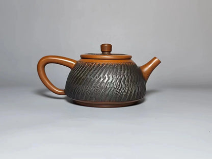 200ml Handmade Master Jumping Knife Carving Shipiao filling Tea Pot(Not Yixing Zisha) Kung Fu Tea Set Drinkware Tea Ceremony