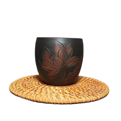 200ml Jianshui Clay Pure Handmade Lotus Seeds Full Carving Teacup(Not Yixing Zisha) Kung Fu Tea Set Drinkware Tea Ceremony