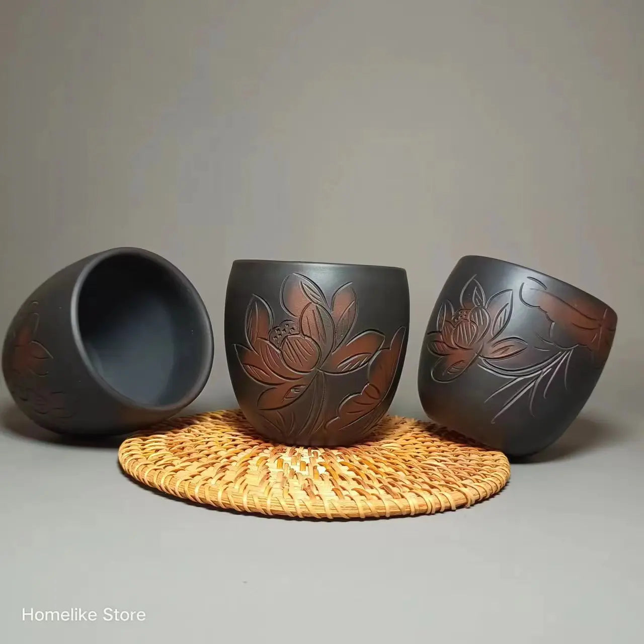 200ml Jianshui Clay Pure Handmade Lotus Seeds Full Carving Teacup(Not Yixing Zisha) Kung Fu Tea Set Drinkware Tea Ceremony