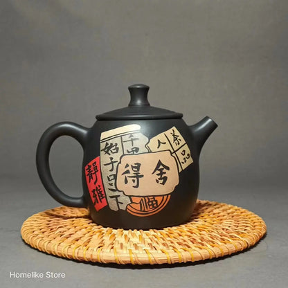 200ml Jianshui Purple Clay Pure Handmade Color filling Tea Pot(Not Yixing Zisha) Kung Fu Tea Set Drinkware Tea Ceremony