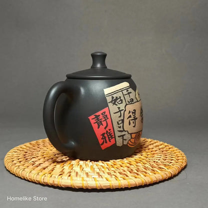 200ml Jianshui Purple Clay Pure Handmade Color filling Tea Pot(Not Yixing Zisha) Kung Fu Tea Set Drinkware Tea Ceremony