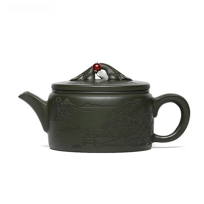 200ml Tradition Green Mud Teapot Yixing Purple Clay Tea Pot Handmade Filter Beauty Kettle Chinese Zisha Tea Set Custom Gifts