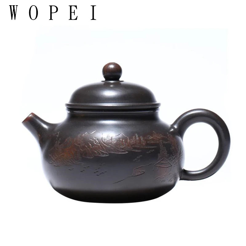 200ml Tradition Yixing Purple Clay Teapots Raw Ore Handmade Tea Pot Home Beauty Kettle Chinese Zisha Tea Set Customized Gifts