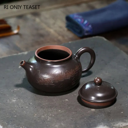 200ml Tradition Yixing Purple Clay Teapots Raw Ore Handmade Tea Pot Home Beauty Kettle Chinese Zisha Tea Set Customized Gifts