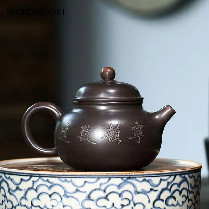 200ml Tradition Yixing Purple Clay Teapots Raw Ore Handmade Tea Pot Home Beauty Kettle Chinese Zisha Tea Set Customized Gifts