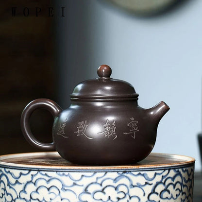 200ml Tradition Yixing Purple Clay Teapots Raw Ore Handmade Tea Pot Home Beauty Kettle Chinese Zisha Tea Set Customized Gifts