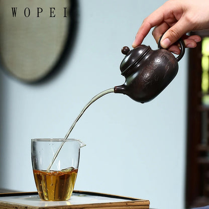 200ml Tradition Yixing Purple Clay Teapots Raw Ore Handmade Tea Pot Home Beauty Kettle Chinese Zisha Tea Set Customized Gifts