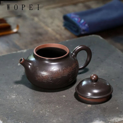 200ml Tradition Yixing Purple Clay Teapots Raw Ore Handmade Tea Pot Home Beauty Kettle Chinese Zisha Tea Set Customized Gifts