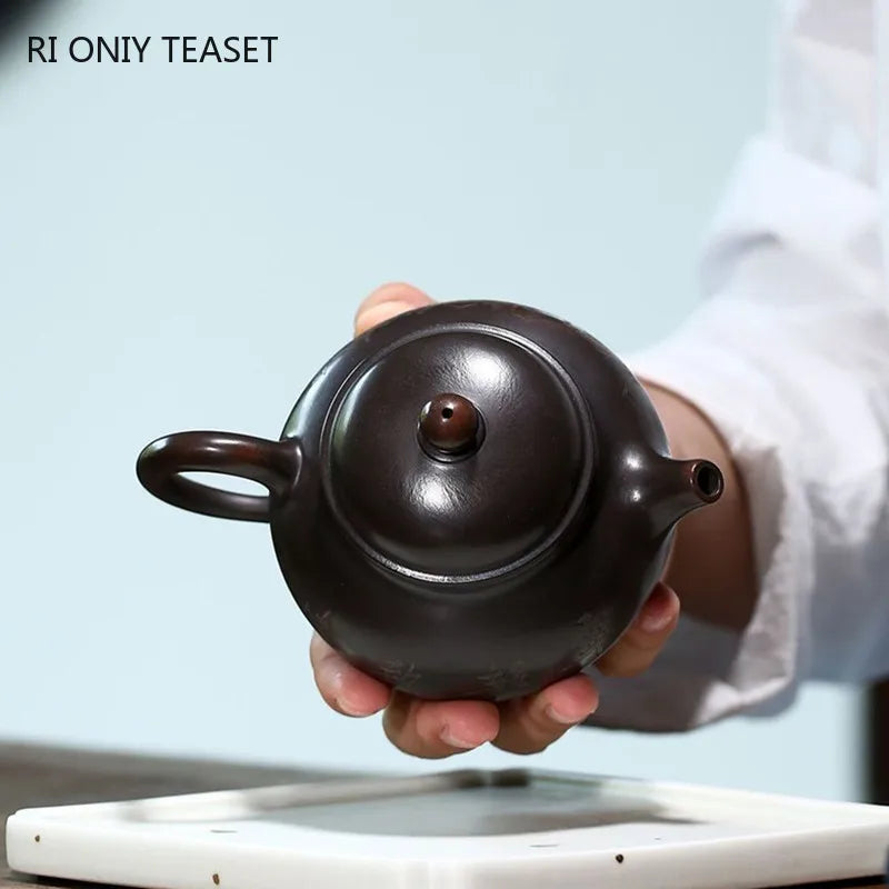 200ml Tradition Yixing Purple Clay Teapots Raw Ore Handmade Tea Pot Home Beauty Kettle Chinese Zisha Tea Set Customized Gifts