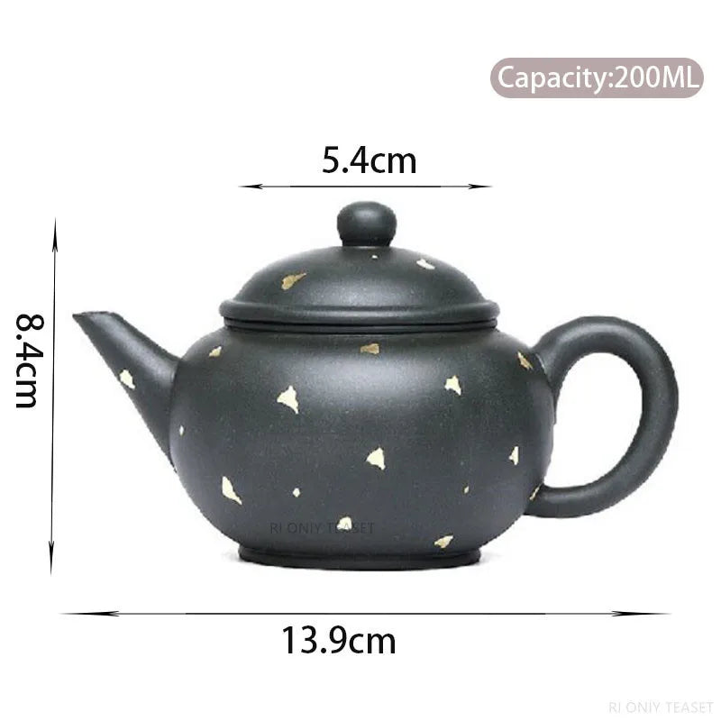 200ml Yixing Famous Purple Clay Teapot Handmade Tea Pot Raw Ore Green Mud Beauty Kettle Chinese Authentic Zisha Tea Set Gifts