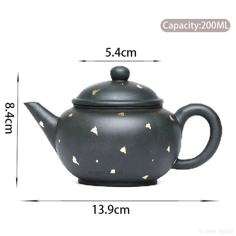 200ml Yixing Famous Purple Clay Teapot Handmade Tea Pot Raw Ore Green Mud Beauty Kettle Chinese Authentic Zisha Tea Set Gifts