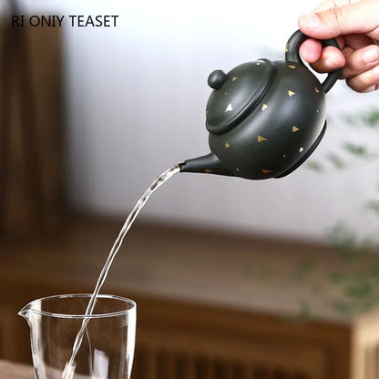 200ml Yixing Famous Purple Clay Teapot Handmade Tea Pot Raw Ore Green Mud Beauty Kettle Chinese Authentic Zisha Tea Set Gifts