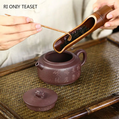 200ml Yixing Handmade Purple Clay Teapot Master Hand Carved Tea Pot Raw Ore Purple Mud Beauty Kettle Chinese Zisha Tea Set Gifts
