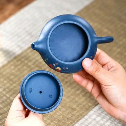 200ml Yixing Handmade Purple Clay Teapot Plum Blossom  Tea Pot Raw Ore Azure Mud Beauty Kettle Customized Tea Set