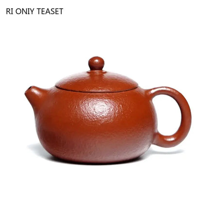 200ml Yixing High-end Purple Clay Teapots Famous Handmade Xishi Tea Pot Coarse Sand Dahongpao Kettle Chinese Zisha Tea Set
