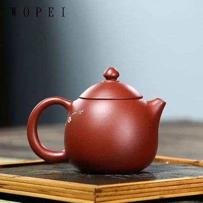 200ml Yixing Purple Clay Dragon Egg Teapot Master Handmade Plum Bossom Tea Pot Raw Ore Dahongpao Kettle Chinese Zisha Tea Set