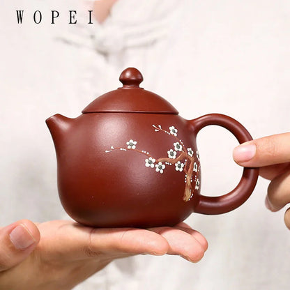 200ml Yixing Purple Clay Dragon Egg Teapot Master Handmade Plum Bossom Tea Pot Raw Ore Dahongpao Kettle Chinese Zisha Tea Set