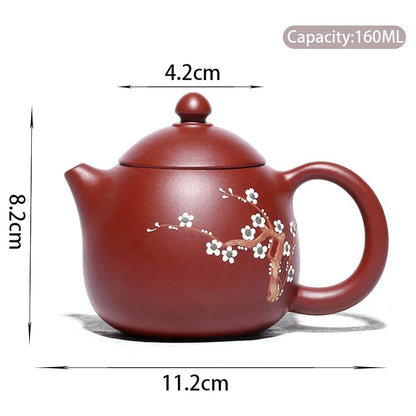 200ml Yixing Purple Clay Dragon Egg Teapot Master Handmade Plum Bossom Tea Pot Raw Ore Dahongpao Kettle Chinese Zisha Tea Set