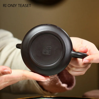 200ml Yixing Purple Clay Stone Scoop Teapot Handmade Filter Beauty Tea Pot Zisha Black Mud Tea Maker Chinese Teaware Supplies