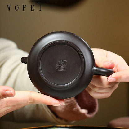 200ml Yixing Purple Clay Stone Scoop Teapot Handmade Filter Beauty Tea Pot Zisha Black Mud Tea Maker Chinese Teaware Supplies