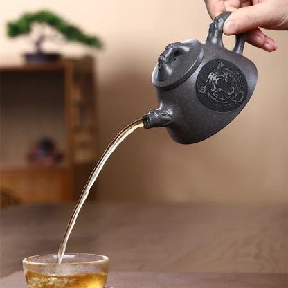 200ml Yixing Purple Clay Teapot Famous Handmade Peony Tea Pot Collection Raw Ore Suet White Jade Mud Kettle Chinese Zisha Teaset