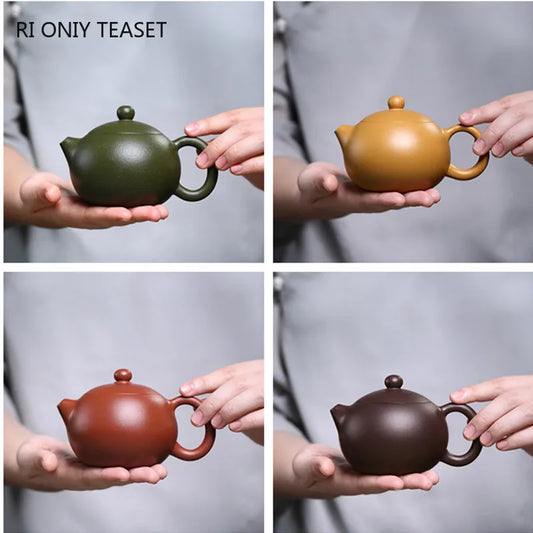 200ml Yixing Purple Clay Teapot High-end Handmade Xishi Tea Pot Ball Hole Filter Kettle Chinese Zisha Tea Set Collection Gifts