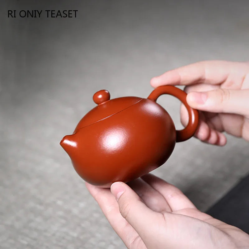 200ml Yixing Purple Clay Teapot High-end Handmade Xishi Tea Pot Ball Hole Filter Kettle Chinese Zisha Tea Set Collection Gifts